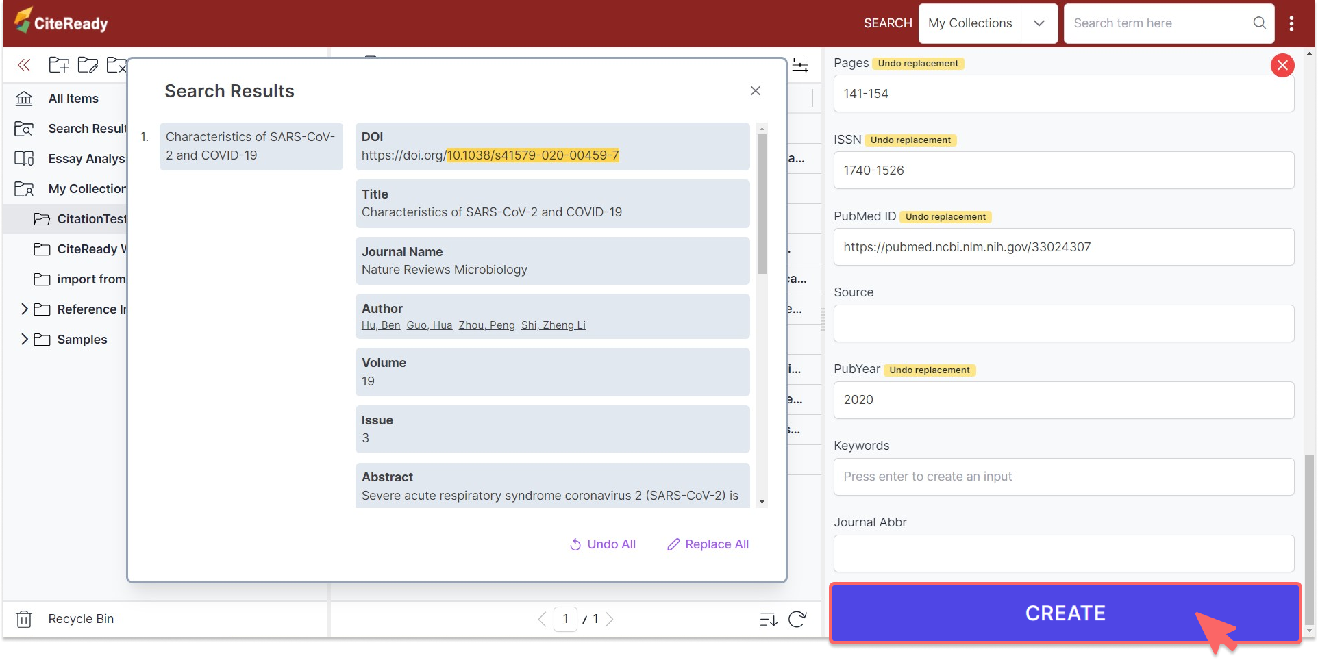 Create Item - CiteReady